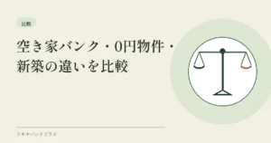 空き家バンク・0円物件・新築の違いを比較